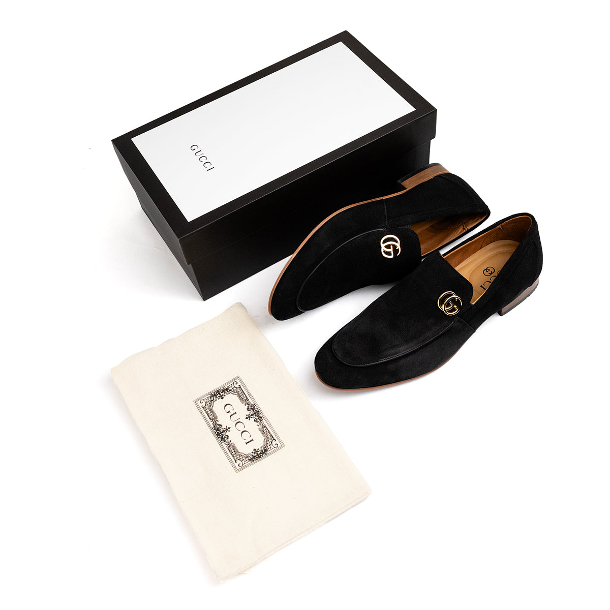 Gucci Italy Camurça Metallic Preto
