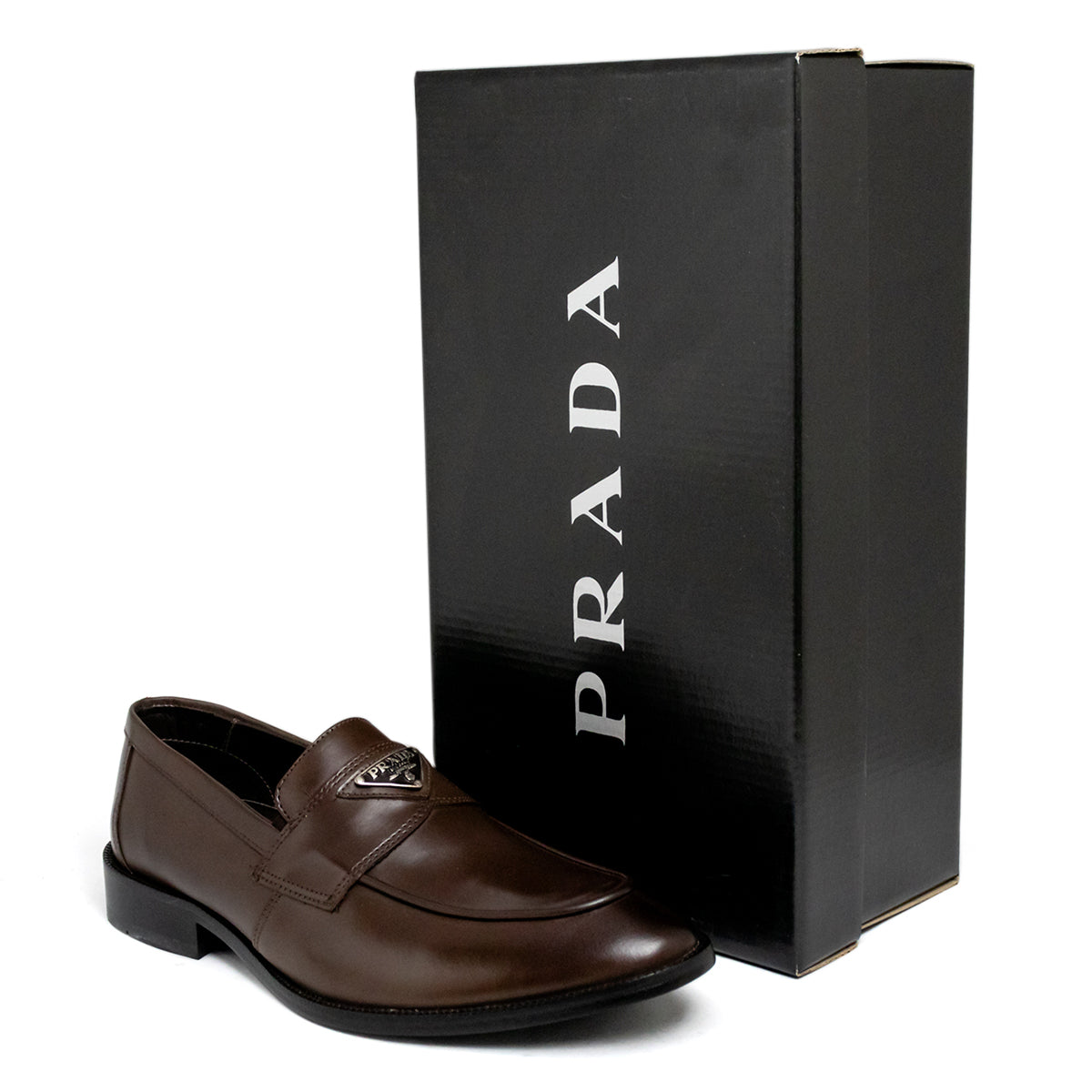 Mocassim Prada Silver Metallic Estampado