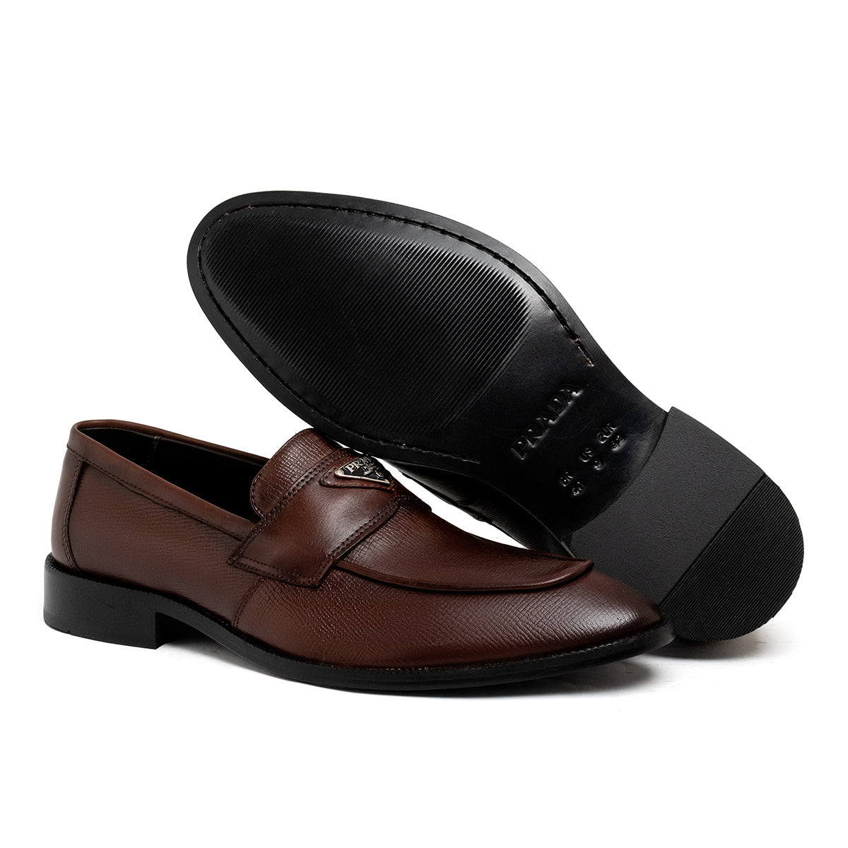Mocassim Prada Silver Metallic Estampado