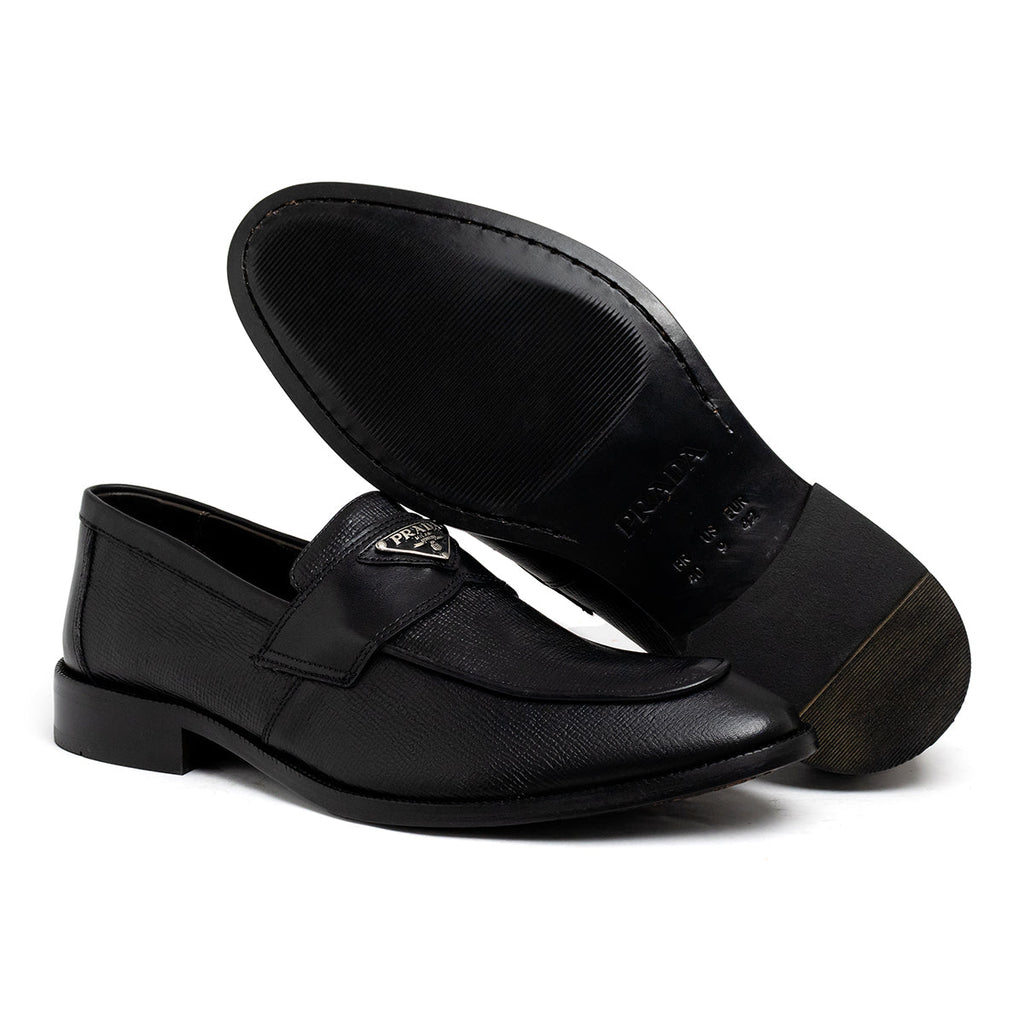 Mocassim Prada Silver Metallic Estampado