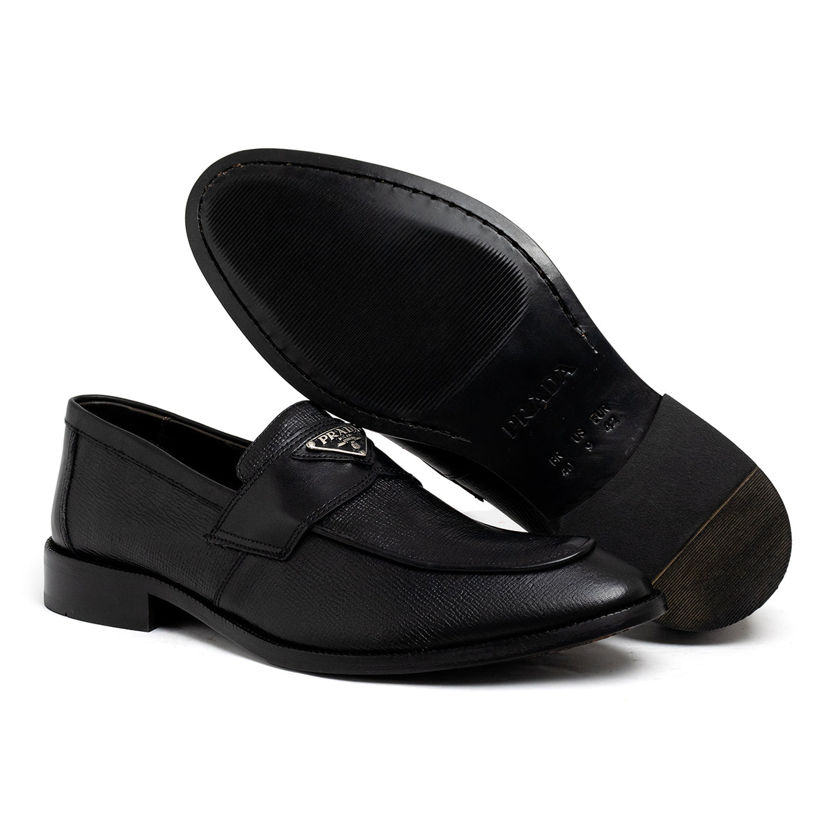 Mocassim Prada Silver Metallic Estampado