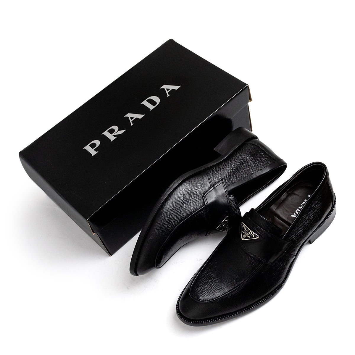 Mocassim Prada Silver Metallic Estampado