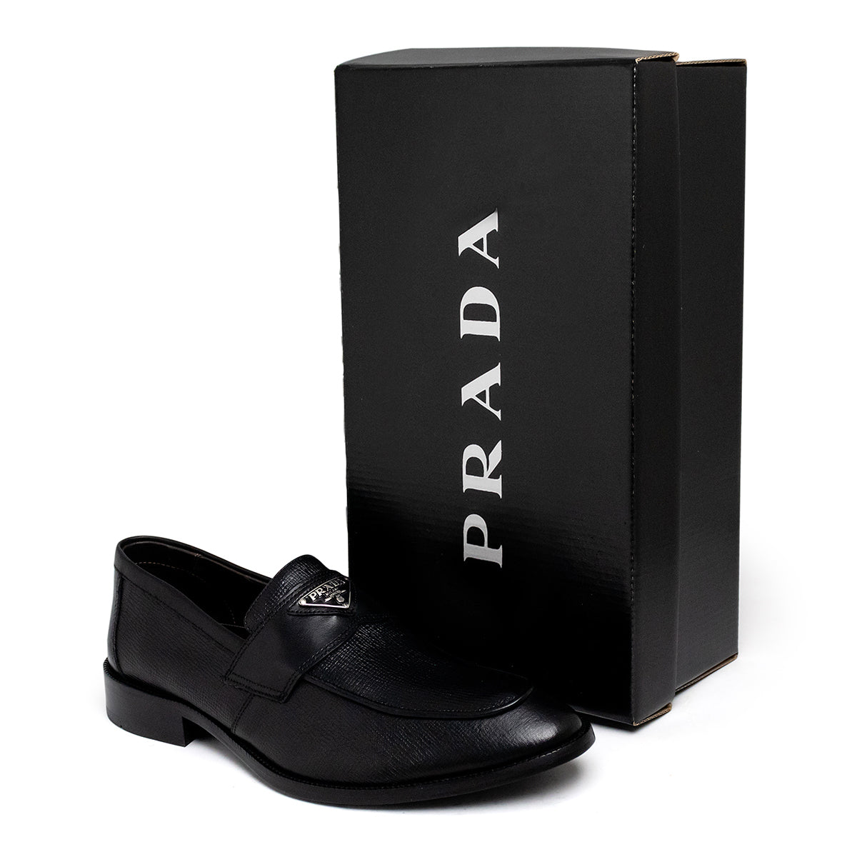 Mocassim Prada Silver Metallic Estampado